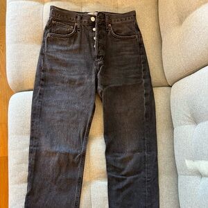 Agolde washed black denim
